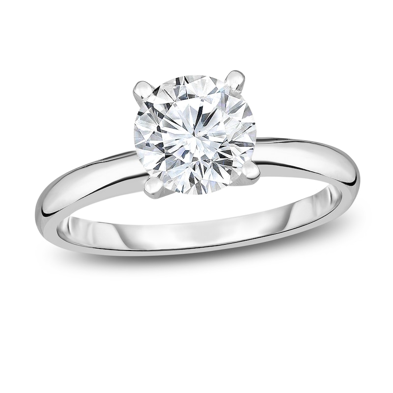 Diamond Solitaire Engagement Ring 3/4 ct tw Round 14K White Gold (I2/I)