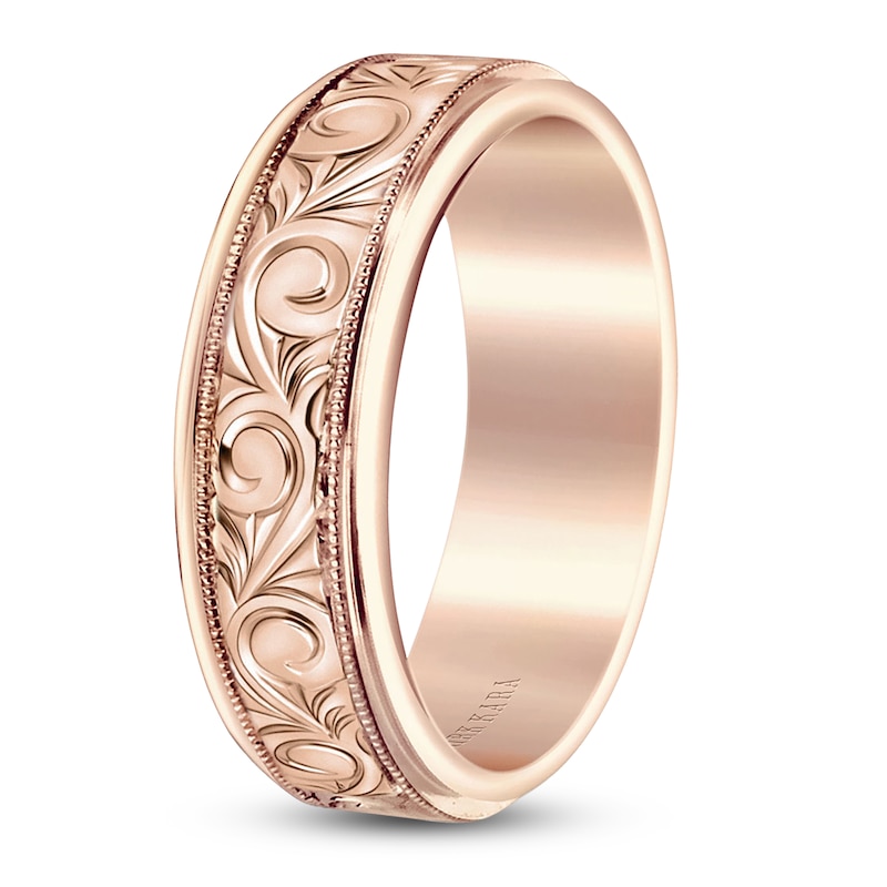 Main Image 2 of Kirk Kara Men's Engraved Wedding Band 18K Rose Gold