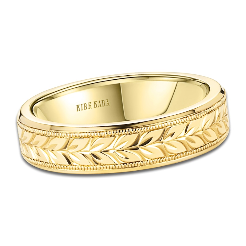 Main Image 1 of Kirk Kara Men's Floral Wedding Band 18K Yellow Gold