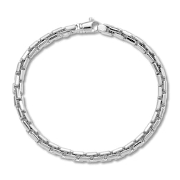 Men's Polished Chain Bracelet 14K White Gold 4.0mm 8.5"
