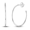 Thumbnail Image 1 of Round Wire Hoop Earrings 14K White Gold 25mm