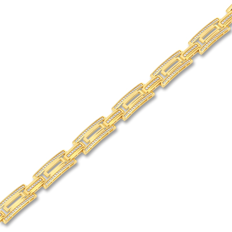 Main Image 2 of Men's Diamond Bracelet 1 ct tw Round 14K Yellow Gold 8.5"
