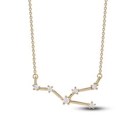Diamond Taurus Constellation Necklace 1/6 ct tw Round 14K Yellow Gold