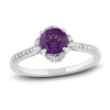 Thumbnail Image 1 of Natural Amethyst Engagement Ring 1/6 ct tw Diamonds 14K White Gold