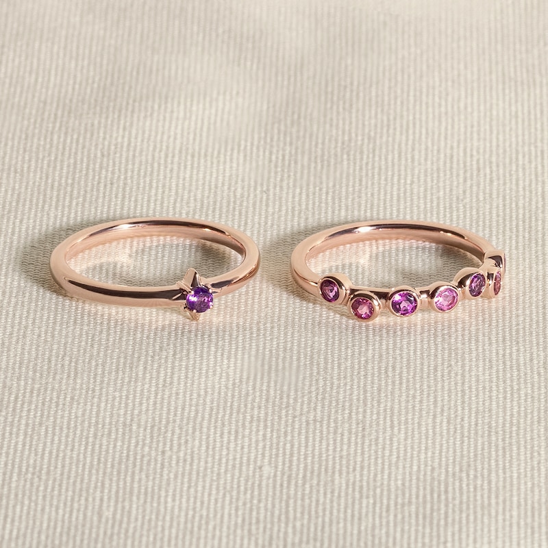 Main Image 4 of Juliette Maison Natural Rhodolite Garnet & Natural Garnet Ring 10K Yellow Gold