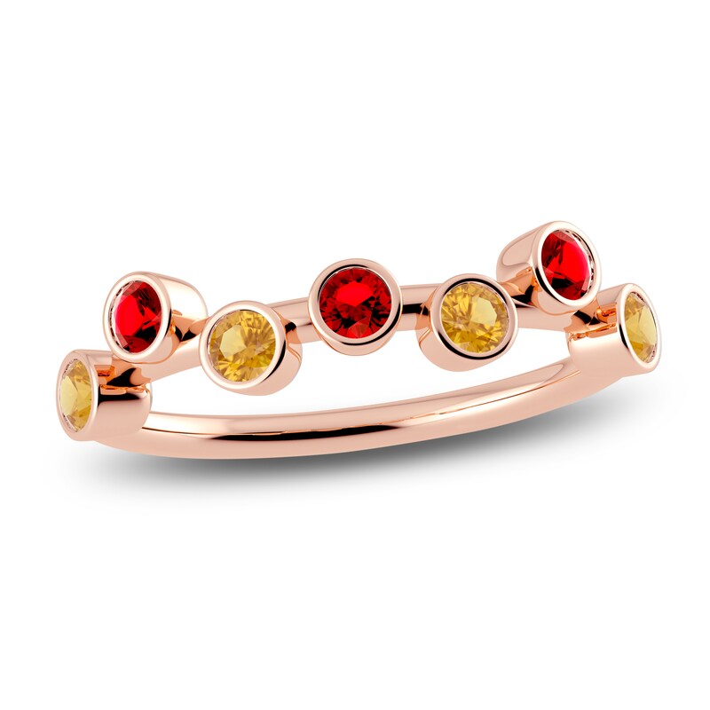 Main Image 1 of Juliette Maison Natural Citrine & Natural Ruby Ring 10K Rose Gold
