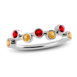Juliette Maison Natural Citrine & Natural Ruby Ring 10K White Gold