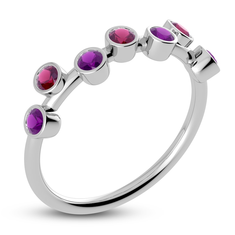 Main Image 2 of Juliette Maison Natural Rhodolite Garnet & Natural Amethyst Ring 10K White Gold