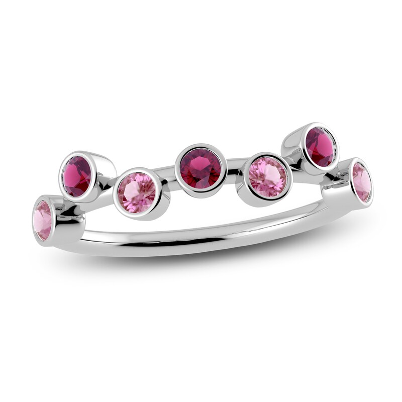 Main Image 1 of Juliette Maison Natural Rhodolite Garnet & Natural Pink Tourmaline Ring 10K White Gold