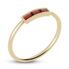 Thumbnail Image 2 of Juliette Maison Natural Garnet Baguette Bar Ring 10K Yellow Gold
