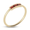 Thumbnail Image 1 of Juliette Maison Natural Garnet Baguette Bar Ring 10K Yellow Gold