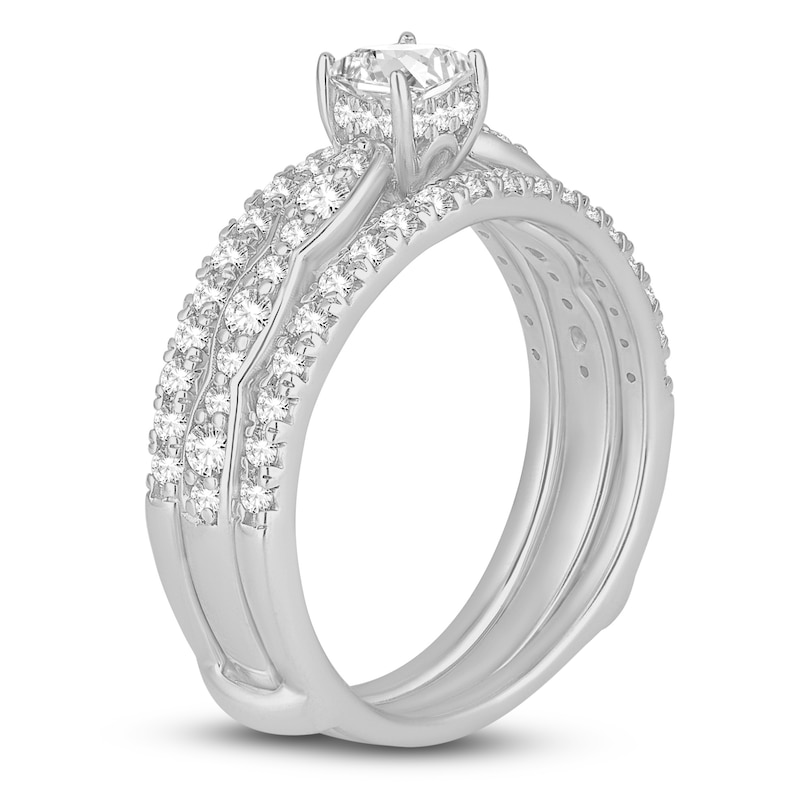 Diamond Bridal Set 1 ct tw Princess/Round 14K White Gold