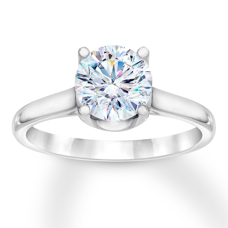 THE LEO First Light Diamond Solitaire Ring 1-1/2 ct 14K White Gold (I1/I)