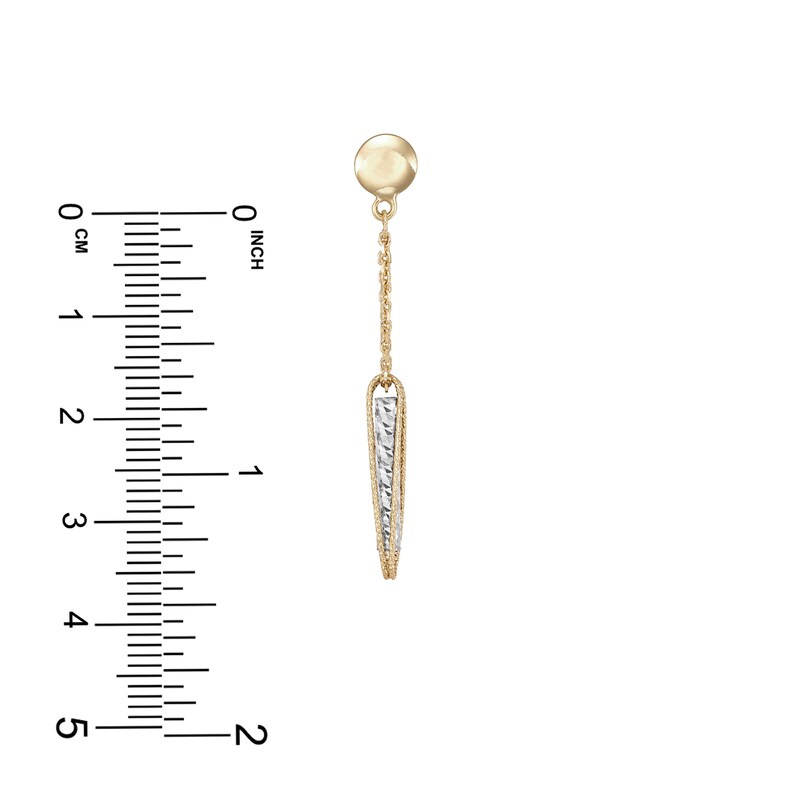 Main Image 2 of Italia D'Oro Triangle Drop Earrings 14K Yellow Gold