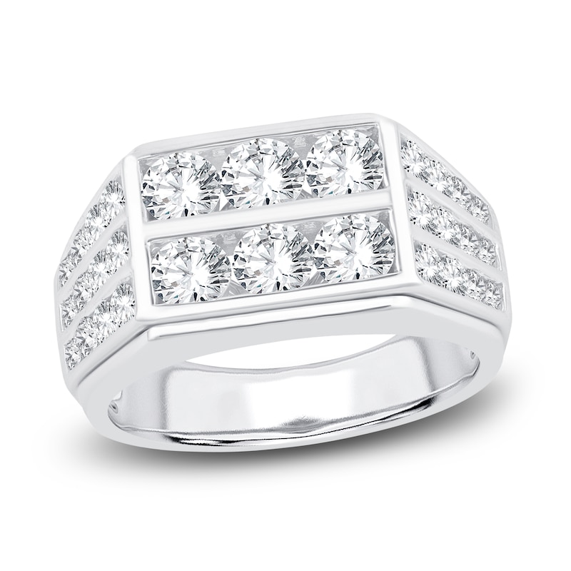 Main Image 1 of Men's Lab-Grown Diamond Ring 3 ct tw Round 14K White Gold