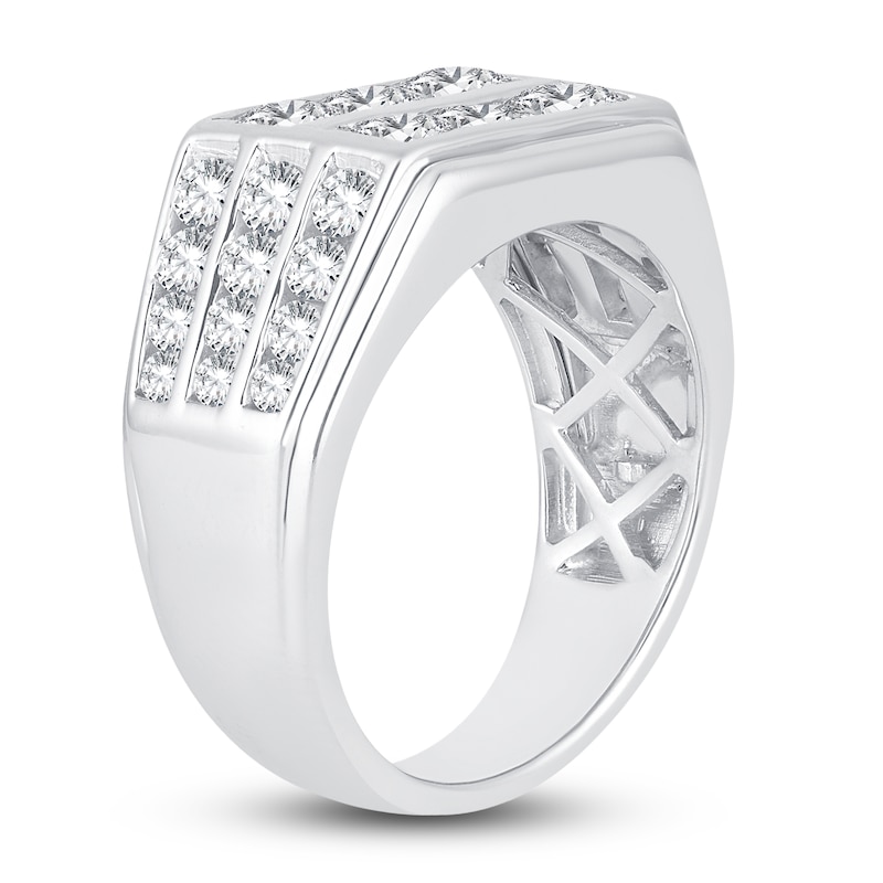 Men's Lab-Created Diamond Ring 3 ct tw Round 14K White Gold | Jared