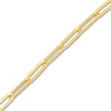 Thumbnail Image 6 of Solid Curb & Paperclip Chain Bracelet Set 14K Yellow Gold 8"