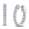 Thumbnail Image 1 of Shy Creation Diamond Oval Hoop Earrings 3/8 ct tw Round 14K White Gold SC55009478H0.75