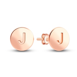 Juliette Maison Initial Stud Earrings 10K Rose Gold