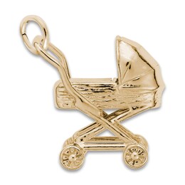 Baby Carriage Charm 14K Yellow Gold