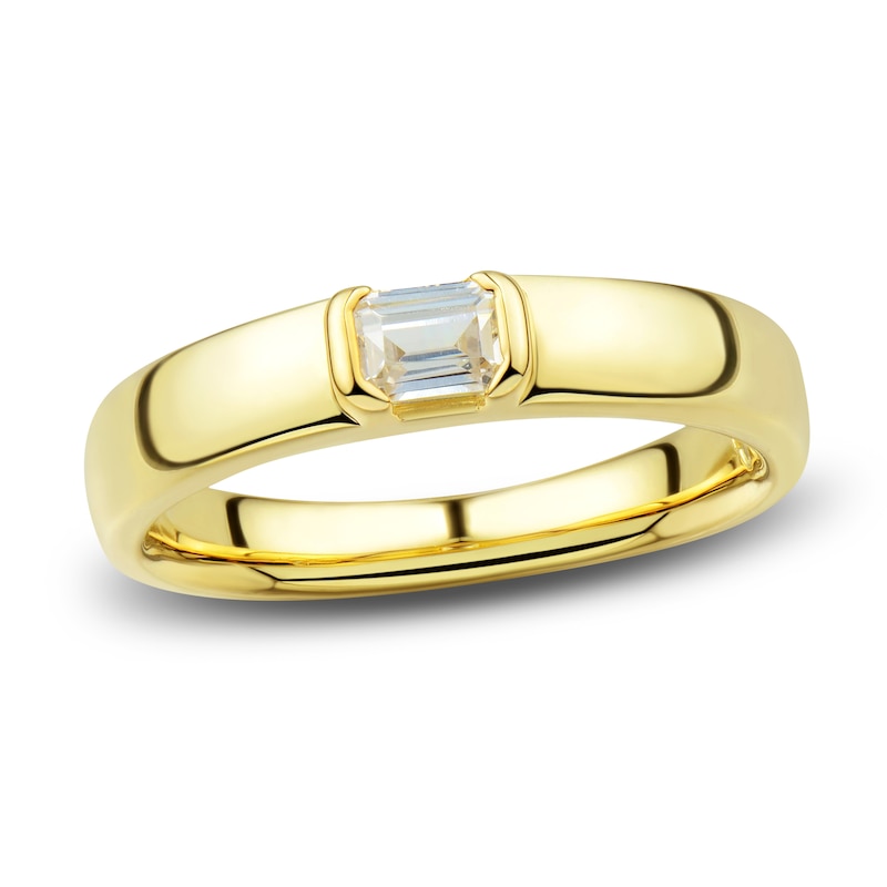Main Image 1 of Men's Diamond Wedding Band 1/3 ct tw Emerald 14K Yellow Gold