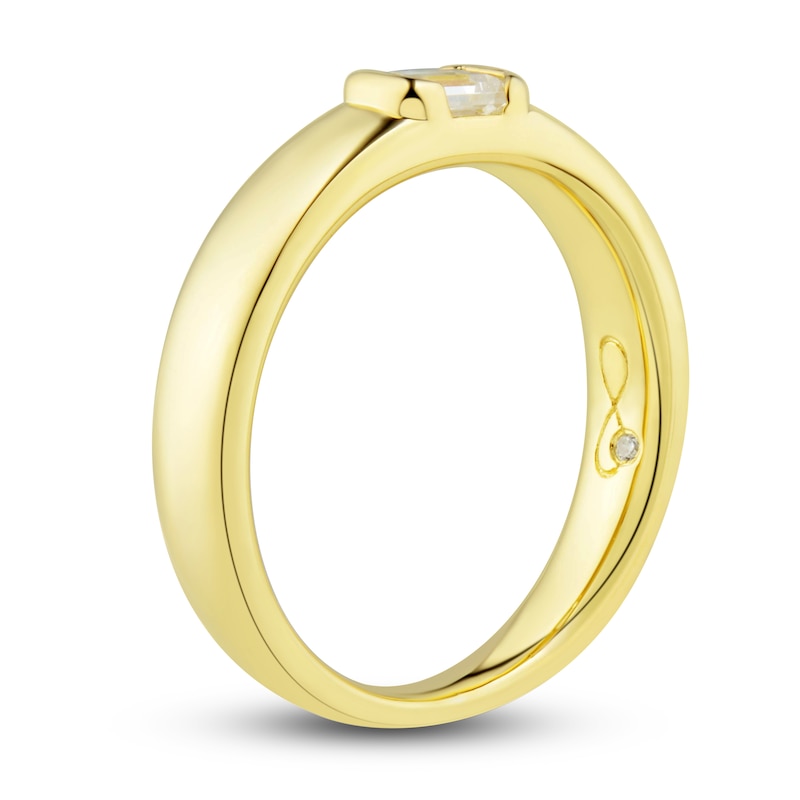 Main Image 2 of Men's Diamond Wedding Band 1/3 ct tw Emerald 14K Yellow Gold