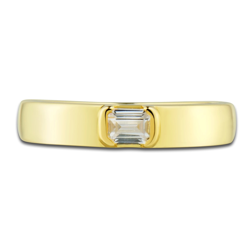 Main Image 3 of Men's Diamond Wedding Band 1/3 ct tw Emerald 14K Yellow Gold