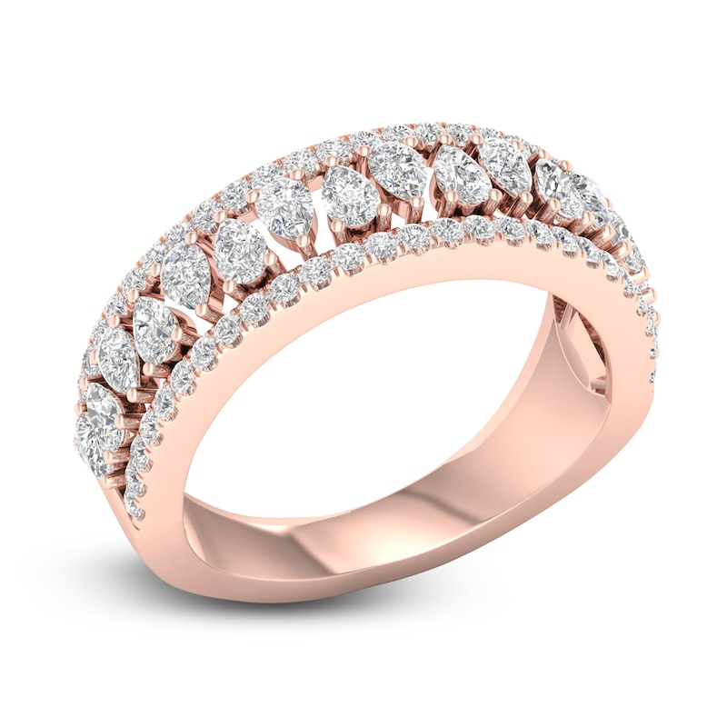 Main Image 2 of Diamond Anniversary Band 1 ct tw Pear/Round 14K Rose Gold