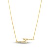 Thumbnail Image 1 of Diamond Thunderbolt Necklace 1/8 ct tw Round 14K Yellow Gold 18"