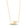 Thumbnail Image 2 of Diamond Thunderbolt Necklace 1/8 ct tw Round 14K Yellow Gold 18"