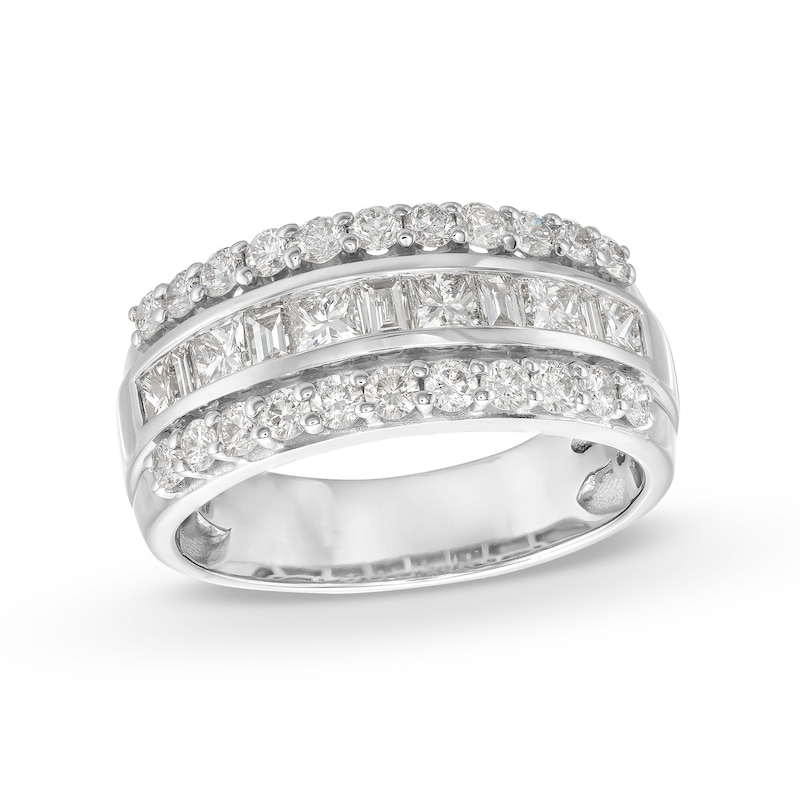 Main Image 1 of Kallati Diamond Ring 1-1/2 ct tw Round/Princess/Baguette 14K White Gold
