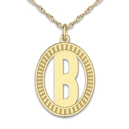 Initial Pendant Necklace Yellow Gold-Plated Sterling Silver 18"