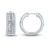 Thumbnail Image 2 of Kallati Diamond Hoop Earrings 1 ct tw Round/Princess/Baguette 14K White Gold