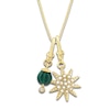 Thumbnail Image 0 of Charm'd by Lulu Frost Freshwater Cultured Pearl Star & Lab-Created Emerald Birthstone Diamond Accent Charm 18" Box Chain Necklace Set 10K Yellow Gold
