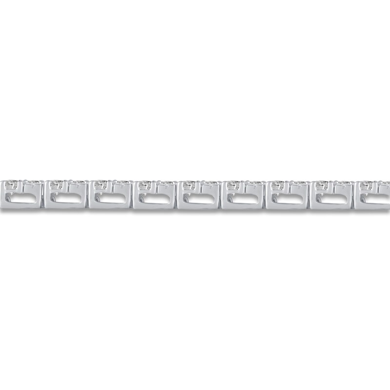 Main Image 2 of Diamond Double Row Tennis Bracelet 4 ct tw Round 14K White Gold 7"