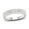 Thumbnail Image 1 of Diamond Contour Wedding Band 1/2 ct tw Round 14K White Gold