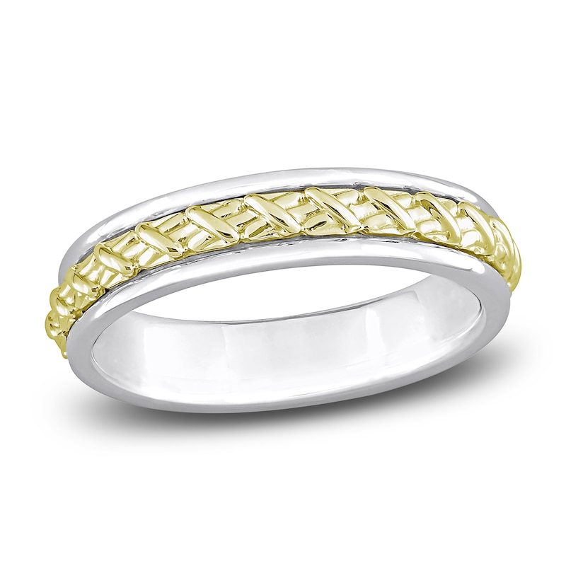 Main Image 1 of Y-Knot Women's Wedding Band 14K Two-Tone Gold 4.5mm