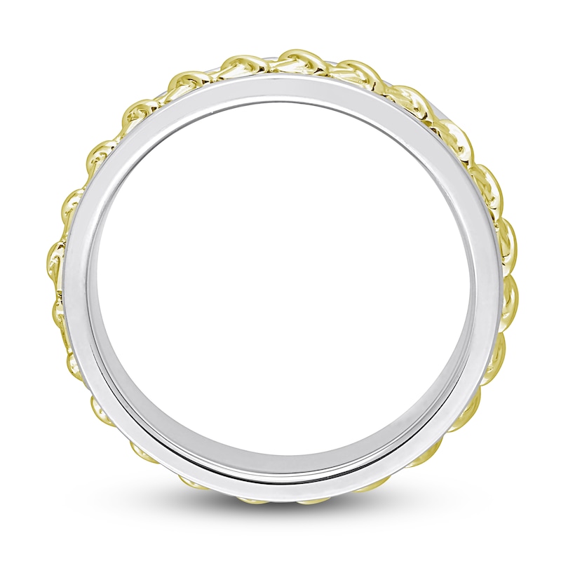 Main Image 3 of Y-Knot Women's Wedding Band 14K Two-Tone Gold 4.5mm