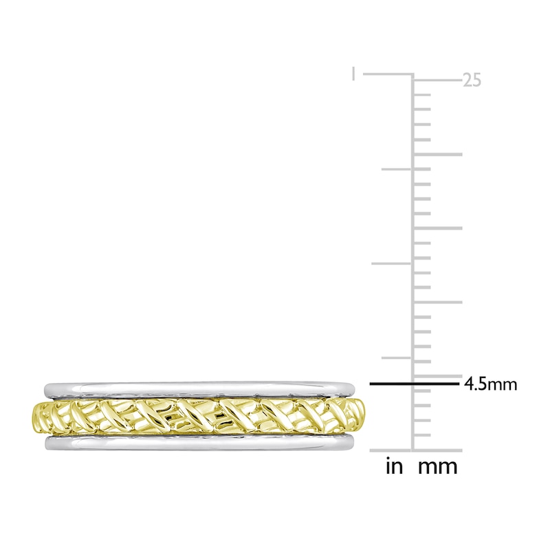 Main Image 4 of Y-Knot Women's Wedding Band 14K Two-Tone Gold 4.5mm
