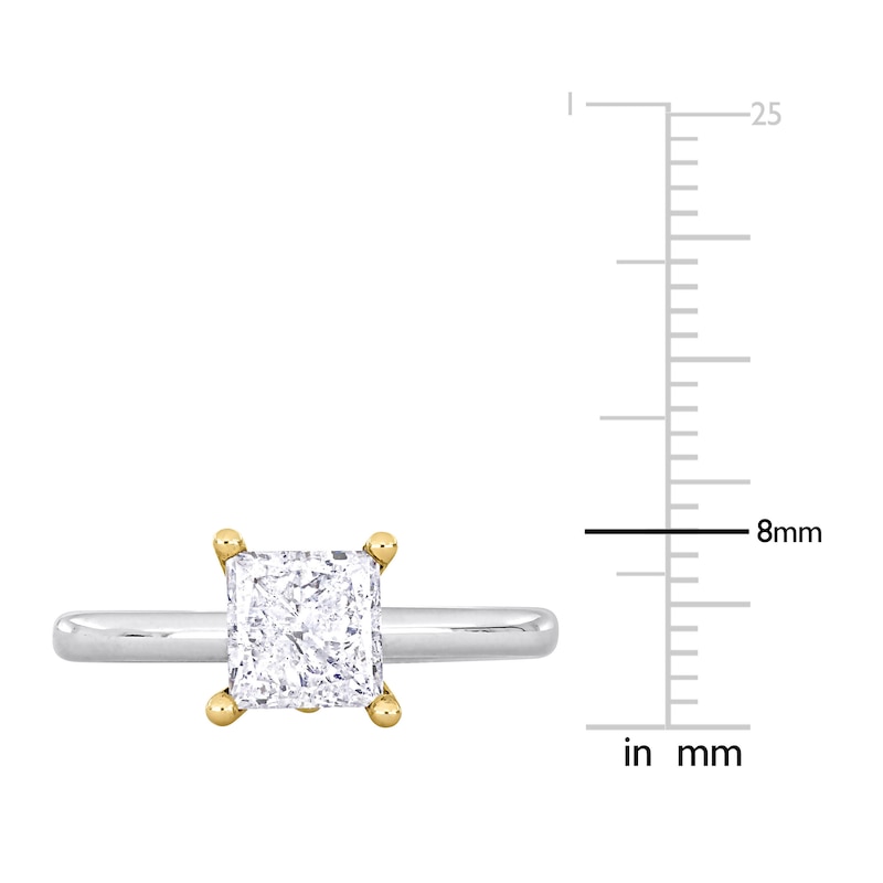 Main Image 4 of Y-Knot Diamond Solitaire Ring 1 ct tw Princess 14K White Gold (I/I1)