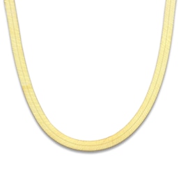 Solid Flexible Herringbone Necklace 10K Yellow Gold 20" 4mm