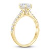 Thumbnail Image 2 of Diamond Hidden Halo Engagement Ring 1-1/2 ct tw Oval/Round 14K Yellow Gold