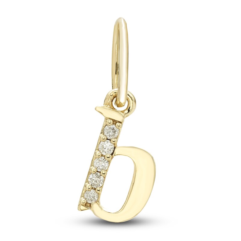 Main Image 1 of Initial B Necklace Charm Diamond Accents 10K Yellow Gold