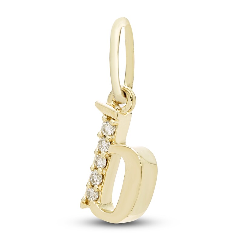Main Image 2 of Initial B Necklace Charm Diamond Accents 10K Yellow Gold