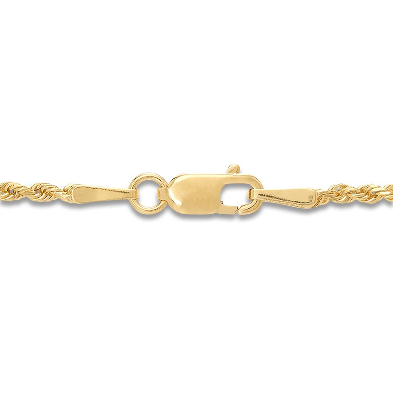 Main Image 3 of Solid Glitter Rope Necklace 14K Yellow Gold 16" 1.6mm