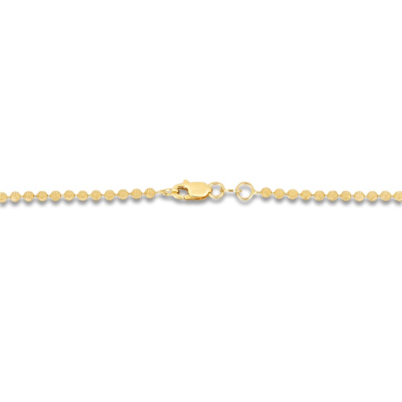 Main Image 2 of Solid Diamond-Cut Bead Necklace 14K Yellow Gold 18" 2mm