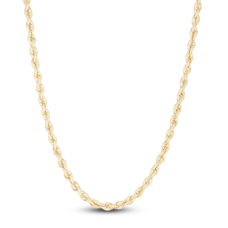 Main Image 1 of Solid Silk Rope Chain Necklace 14K Yellow Gold 20" 3.7mm