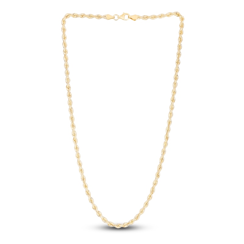 Main Image 2 of Solid Silk Rope Chain Necklace 14K Yellow Gold 20" 3.7mm