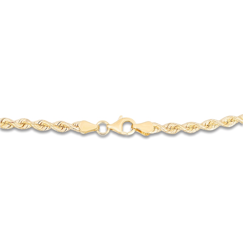 Main Image 3 of Solid Silk Rope Chain Necklace 14K Yellow Gold 20" 3.7mm