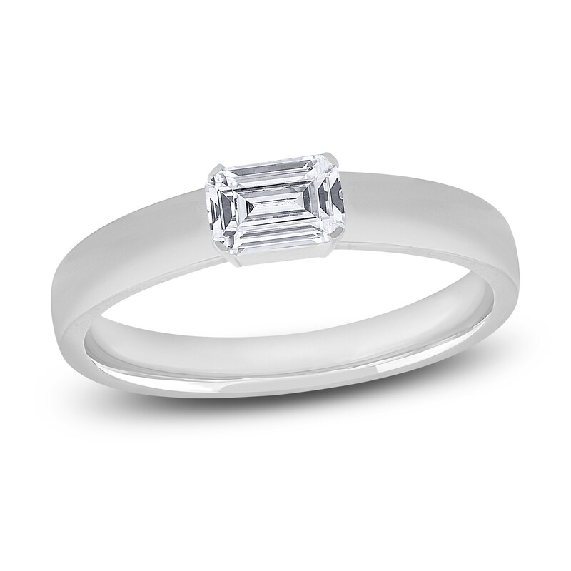 Main Image 1 of Diamond Solitaire Engagement Ring 1/2 ct tw Emerald 14K White Gold (I/SI2)